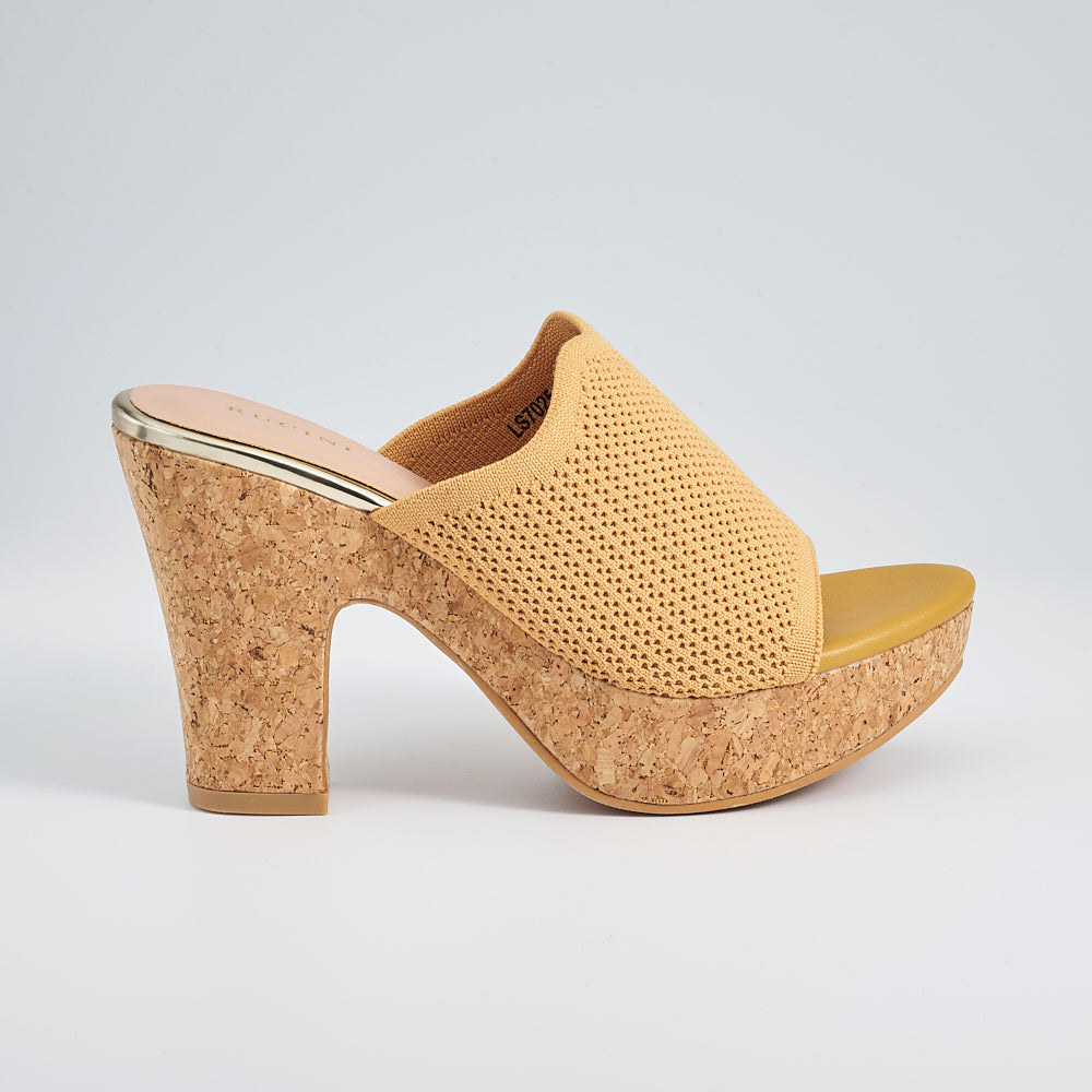 Single Band Platform Slide On Heels