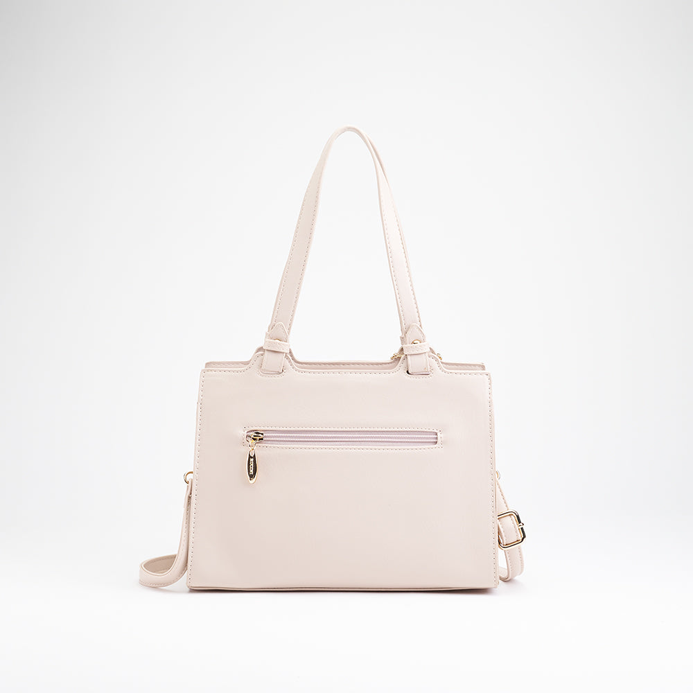 Quilted Set Square Shoulder Tote Bag