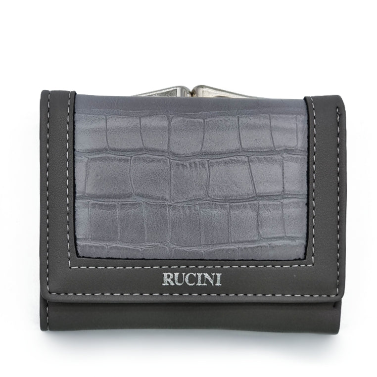 Short Tri-Fold Kiss Lock Wallet