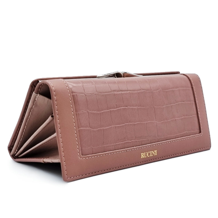 Long Bi-Fold Kiss Lock Wallet