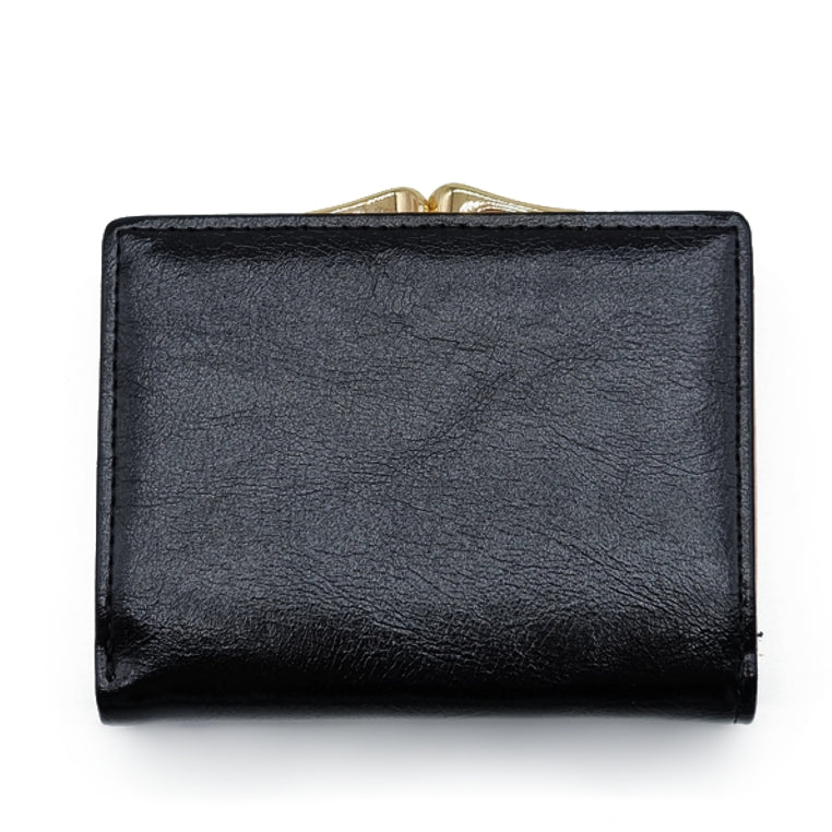 Short Tri-Fold Kiss Lock Wallet