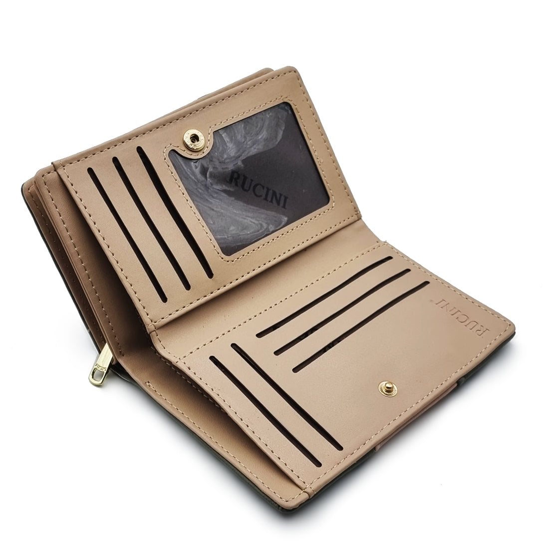 Two Tone Snap Purse with Zipper