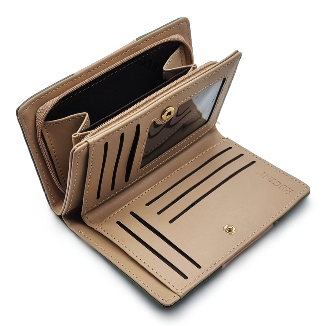Two Tone Snap Purse with Zipper