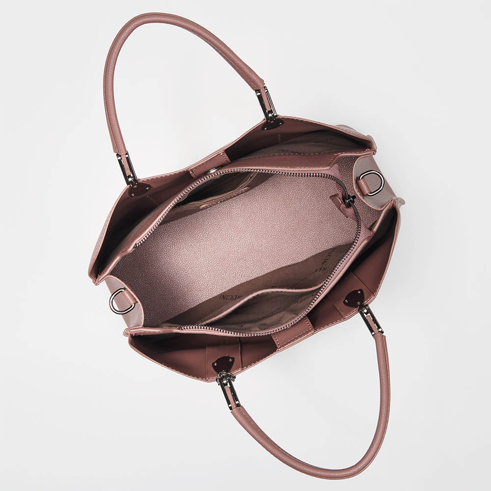 Structured Parallel Stitched Handbag 2-in-1 Set