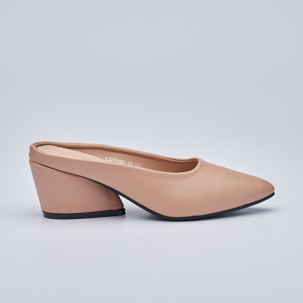Pointed Toe Heeled Mules