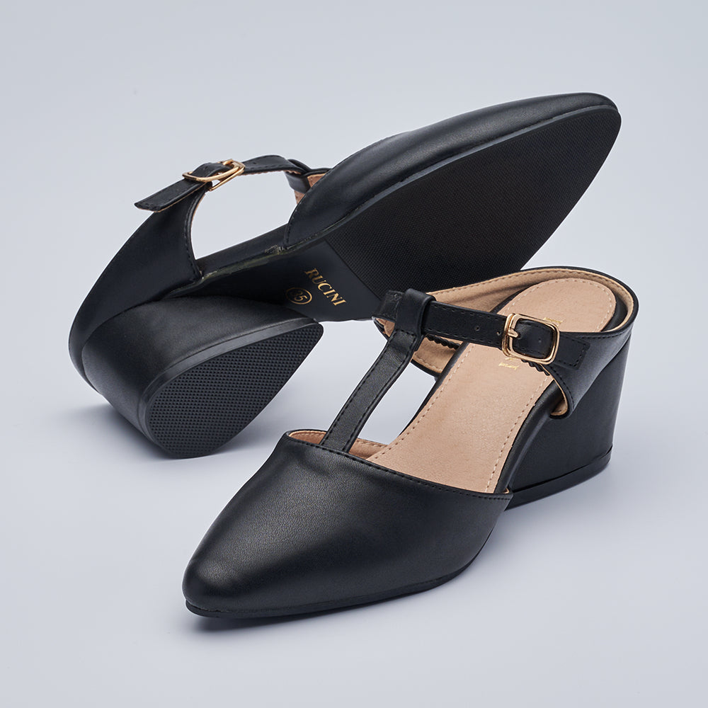 Front Strap Heeled Mules