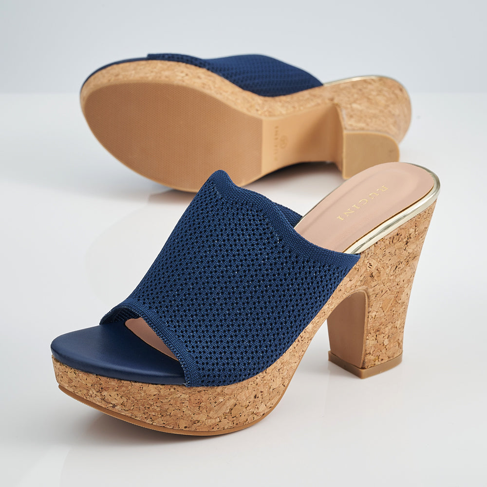 Single Band Platform Slide On Heels