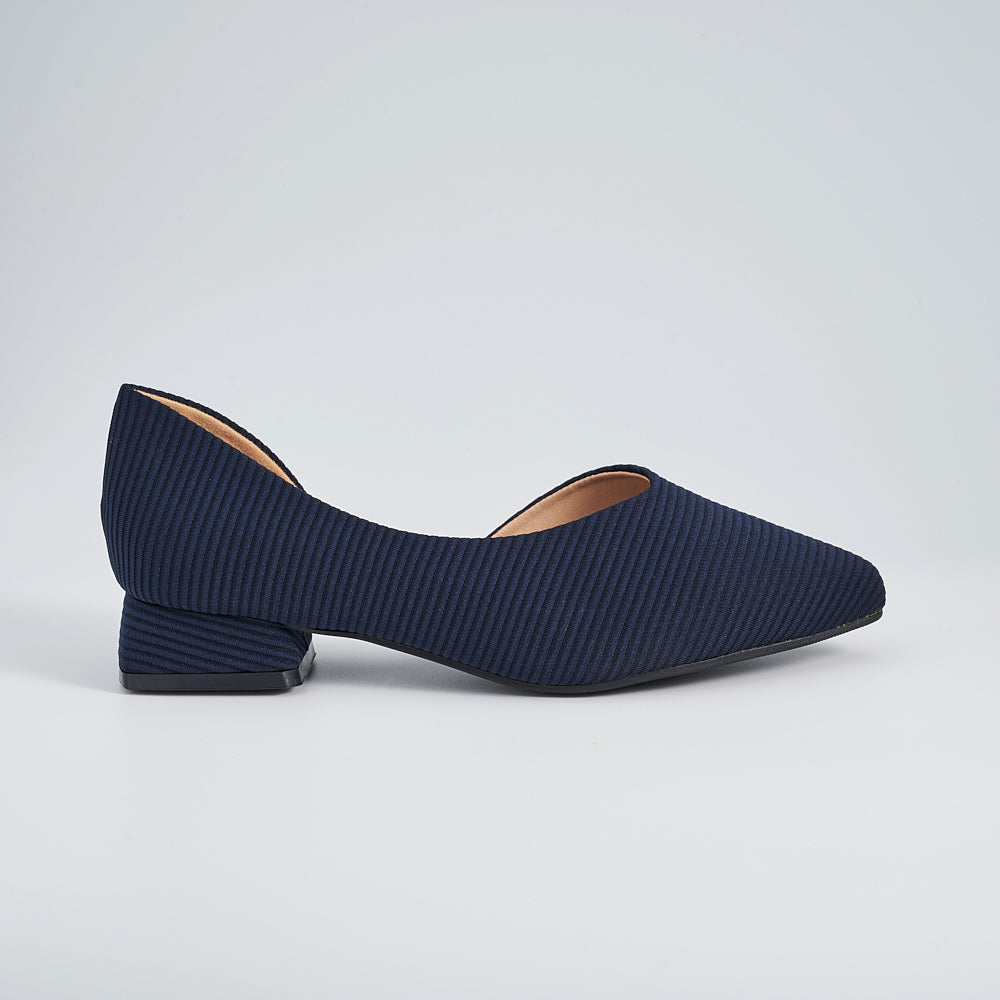 Mid Block Heels Pointed Court Shoes