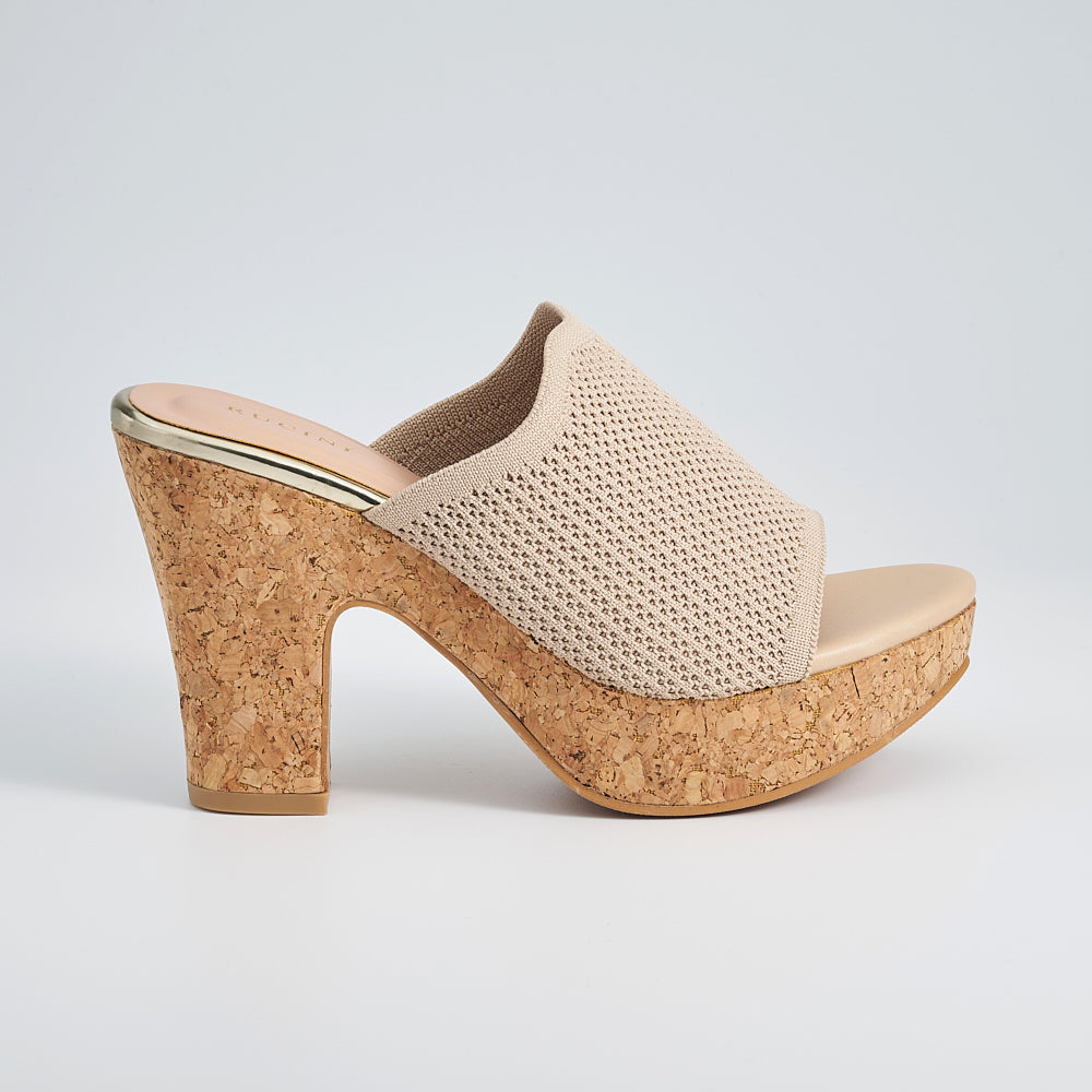 Single Band Platform Slide On Heels