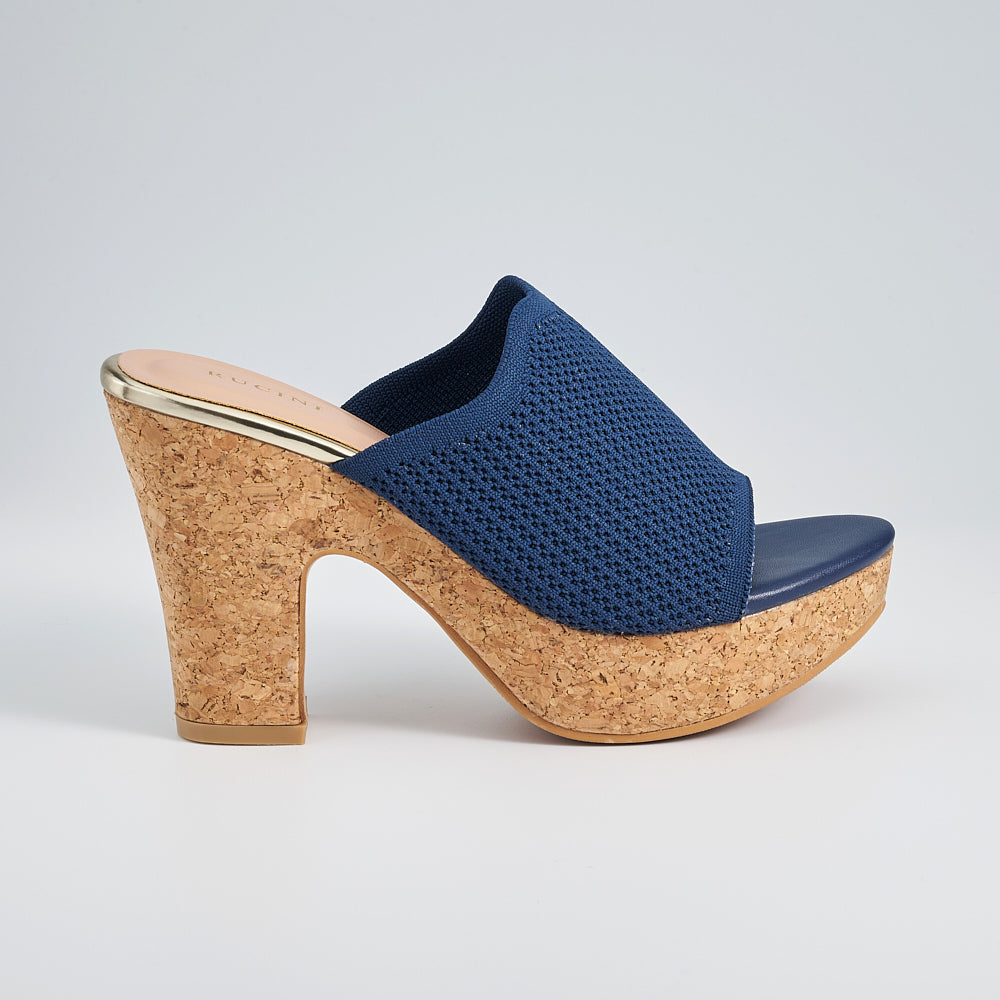 Single Band Platform Slide On Heels