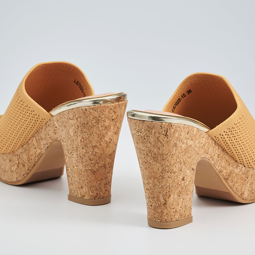 Single Band Platform Slide On Heels