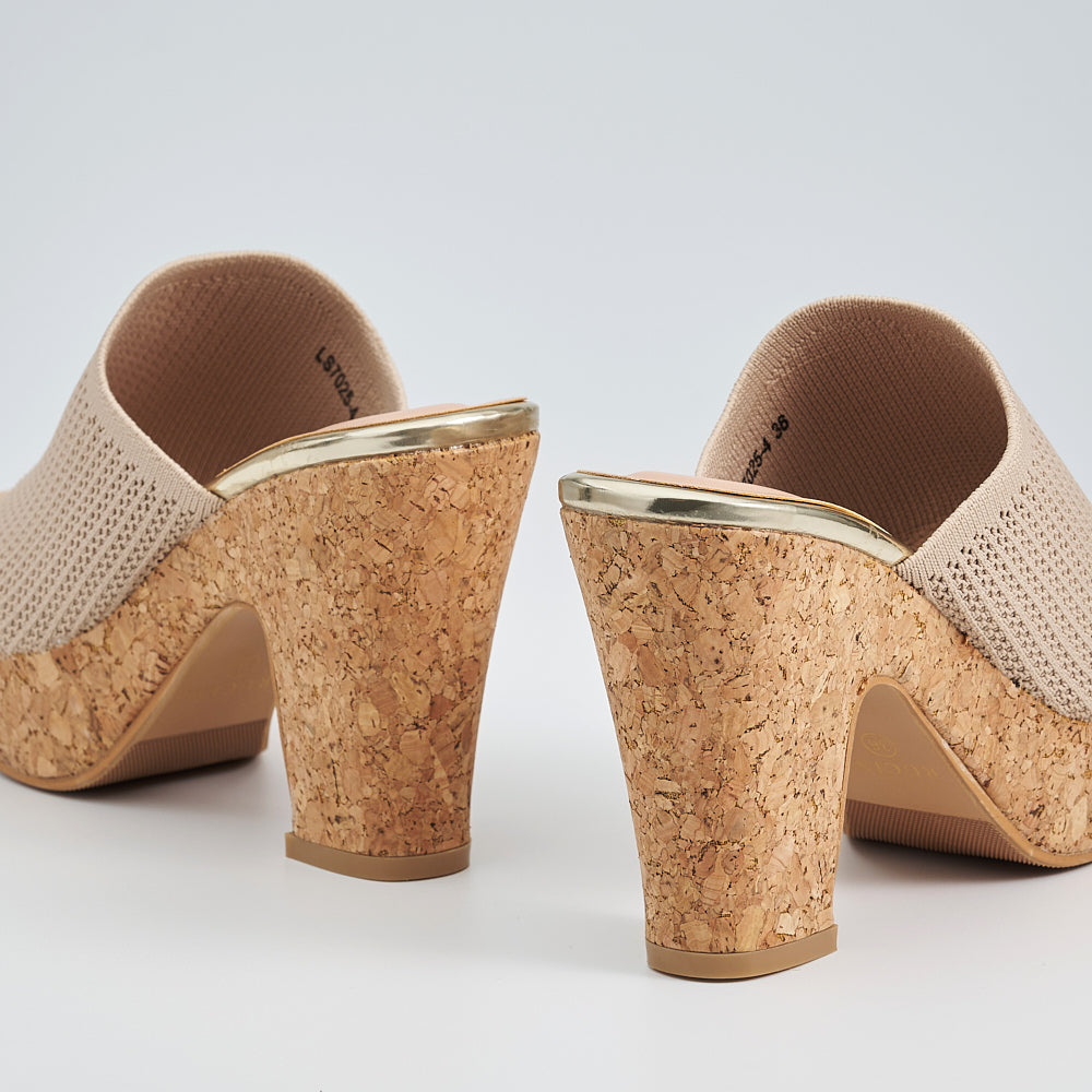 Single Band Platform Slide On Heels