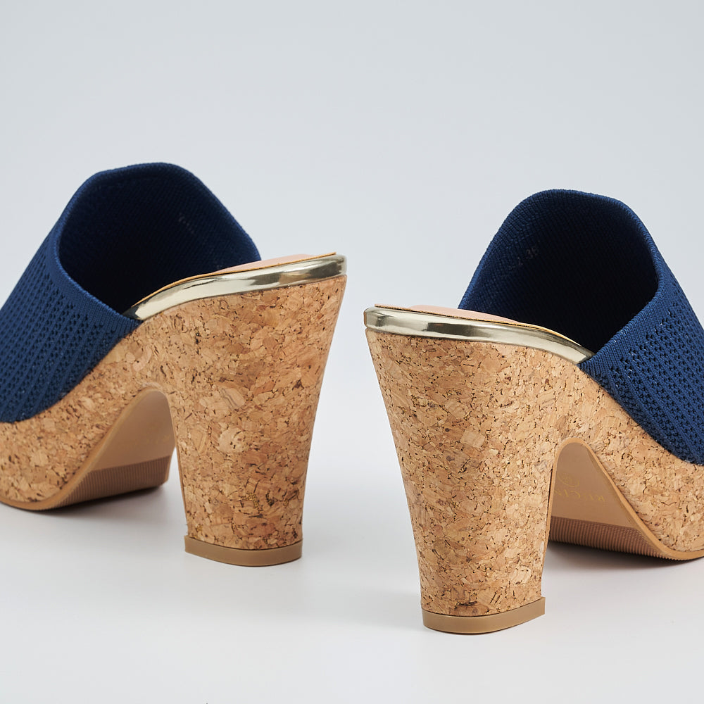 Single Band Platform Slide On Heels
