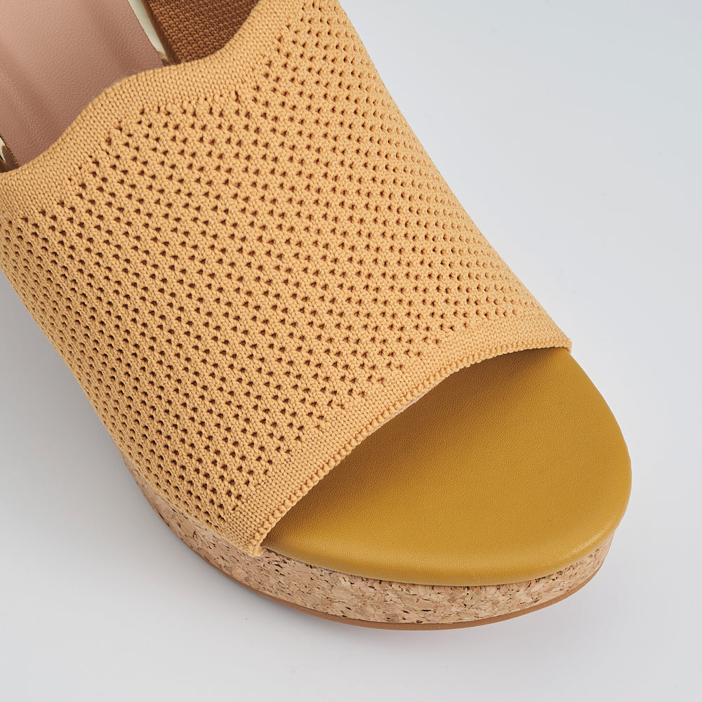 Single Band Platform Slide On Heels