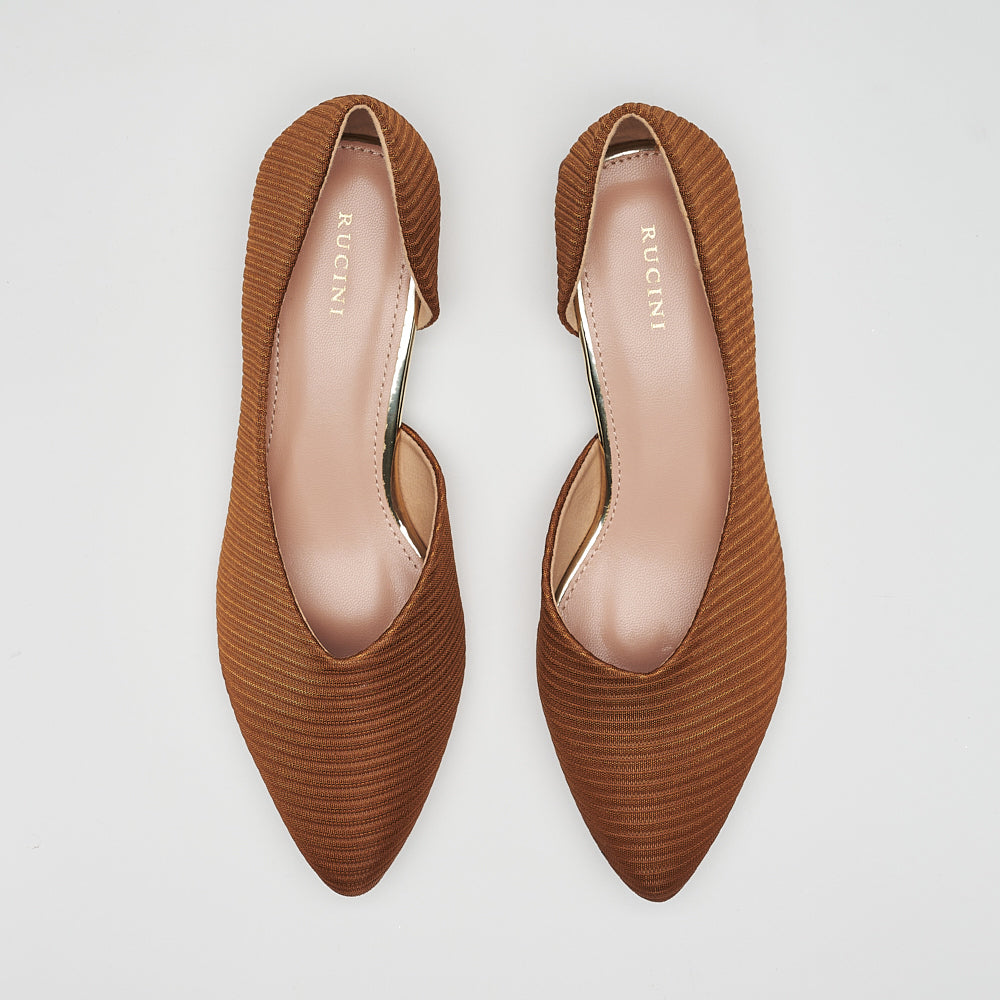 Mid Block Heels Pointed Court Shoes