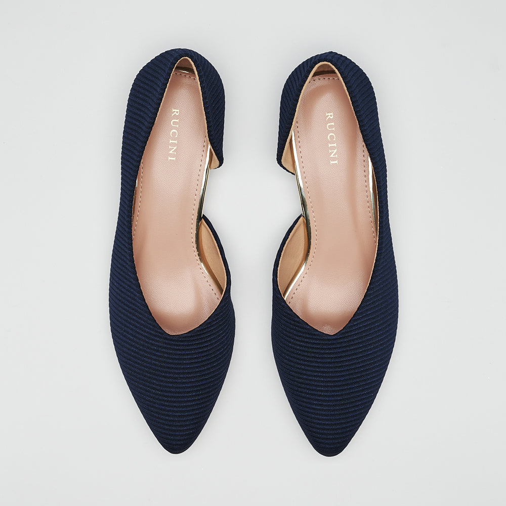 Mid Block Heels Pointed Court Shoes