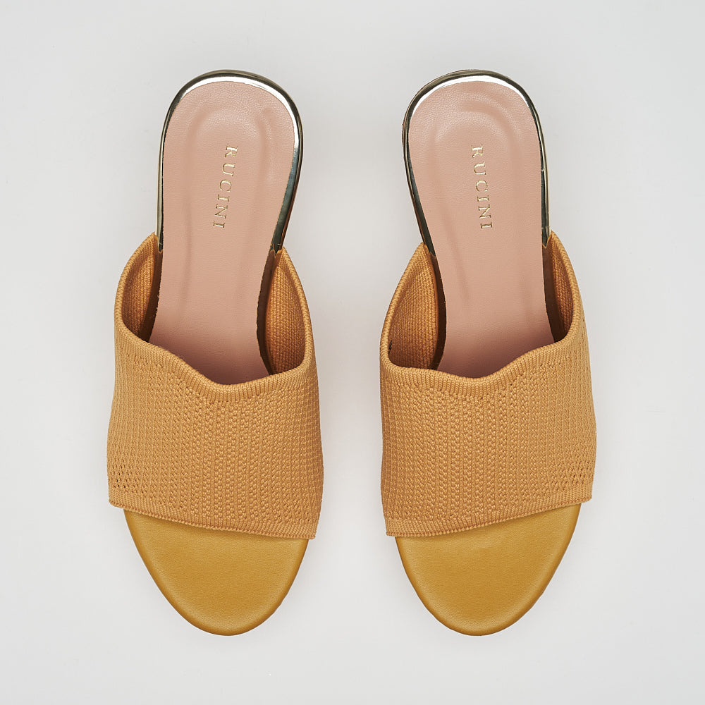 Single Band Platform Slide On Heels