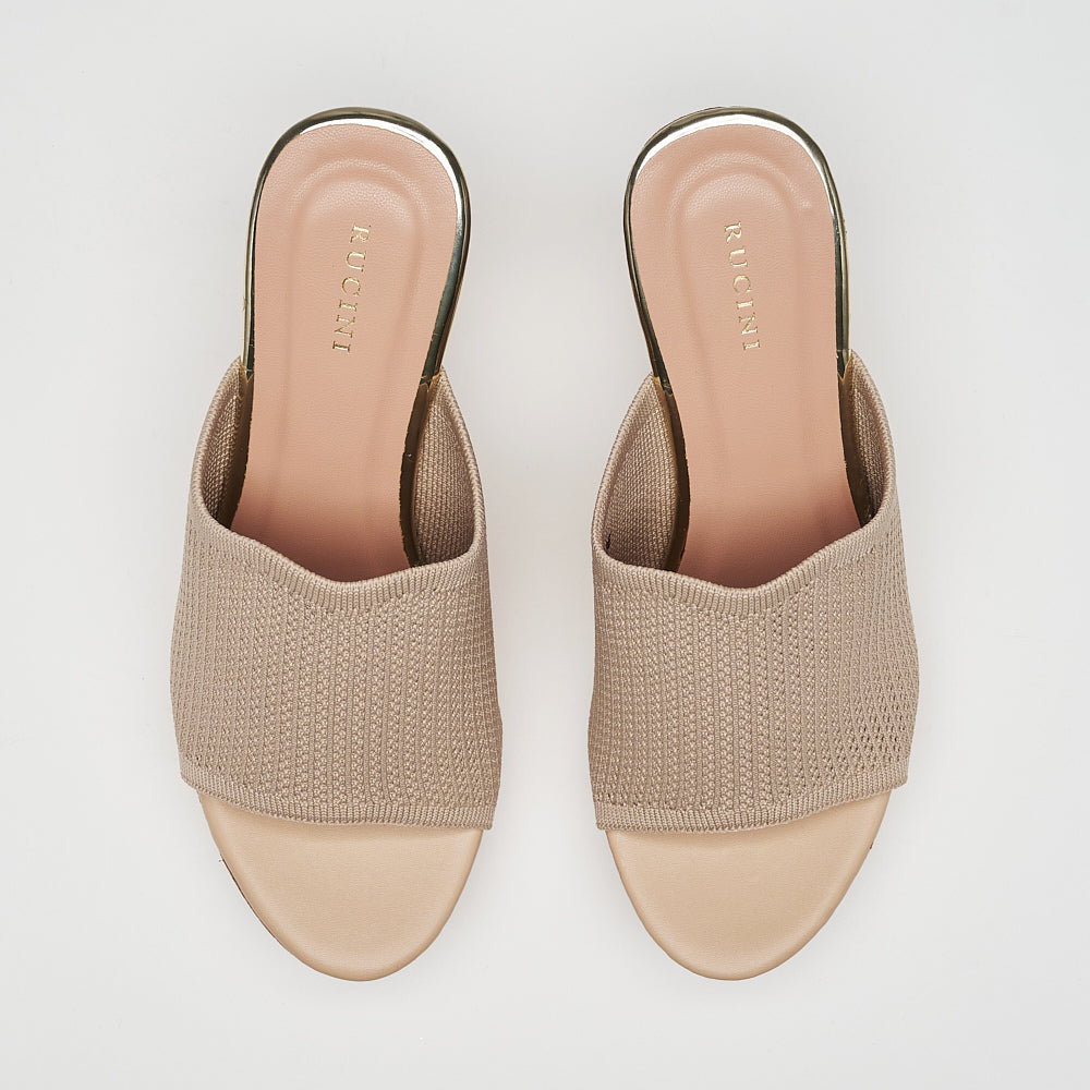 Single Band Platform Slide On Heels