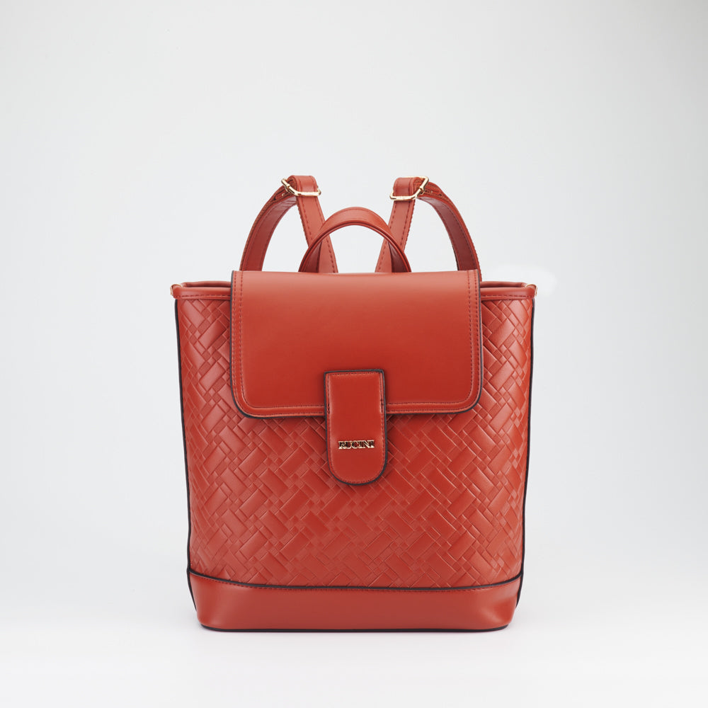 Straw Print Backpack