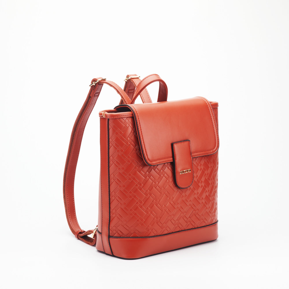 Straw Print Backpack