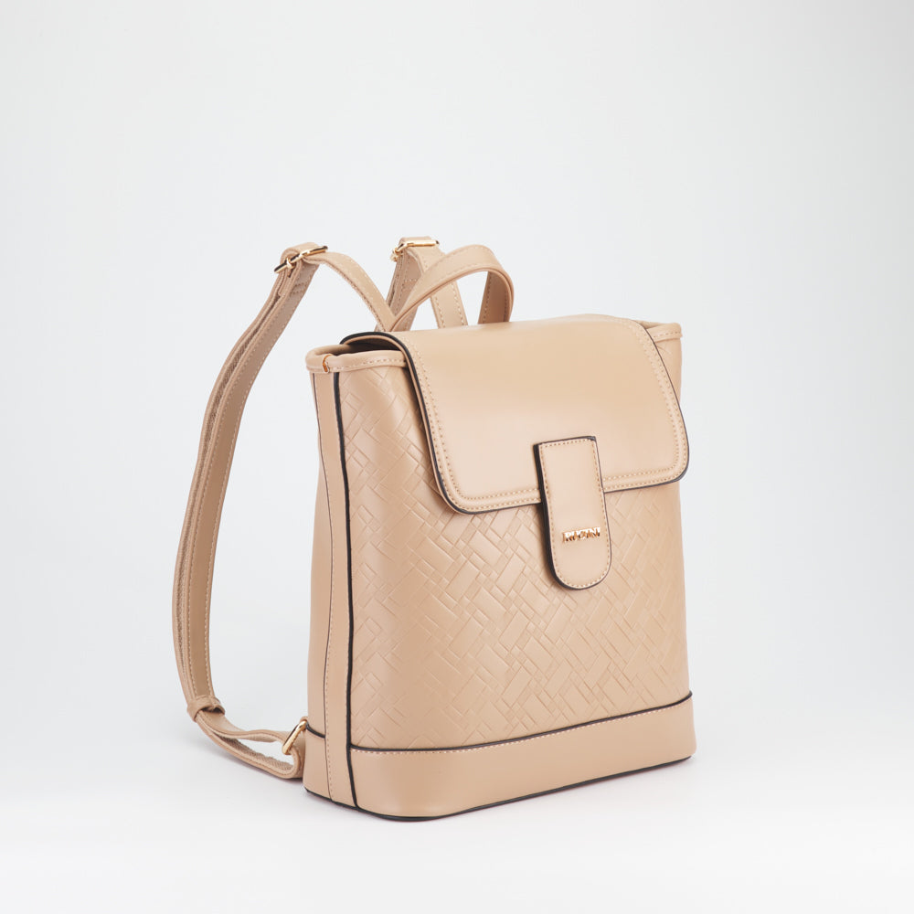Straw Print Backpack