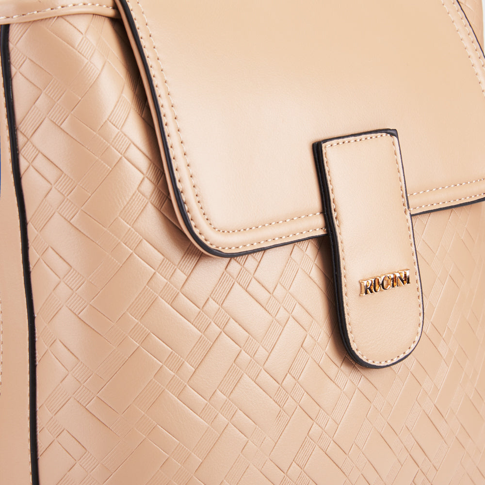 Straw Print Backpack