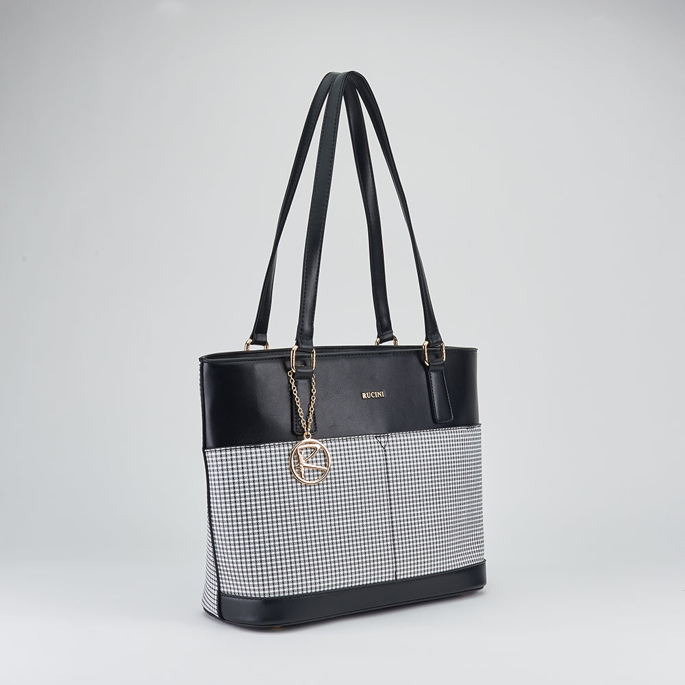 Checkered Tote Bag 3-in-1 Bundle Set