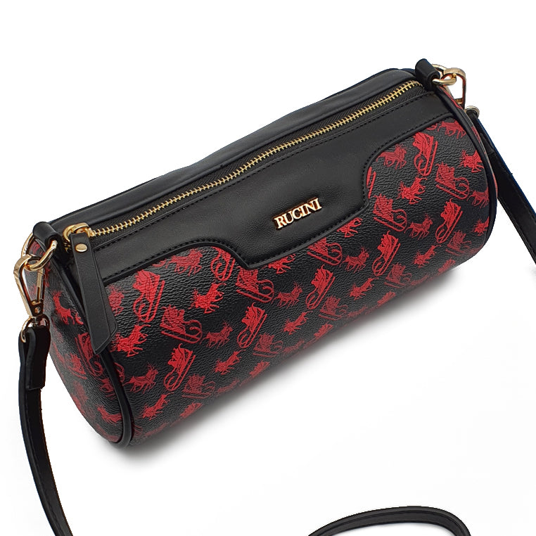 Cylindrical Barrel Crossbody Sling Bag