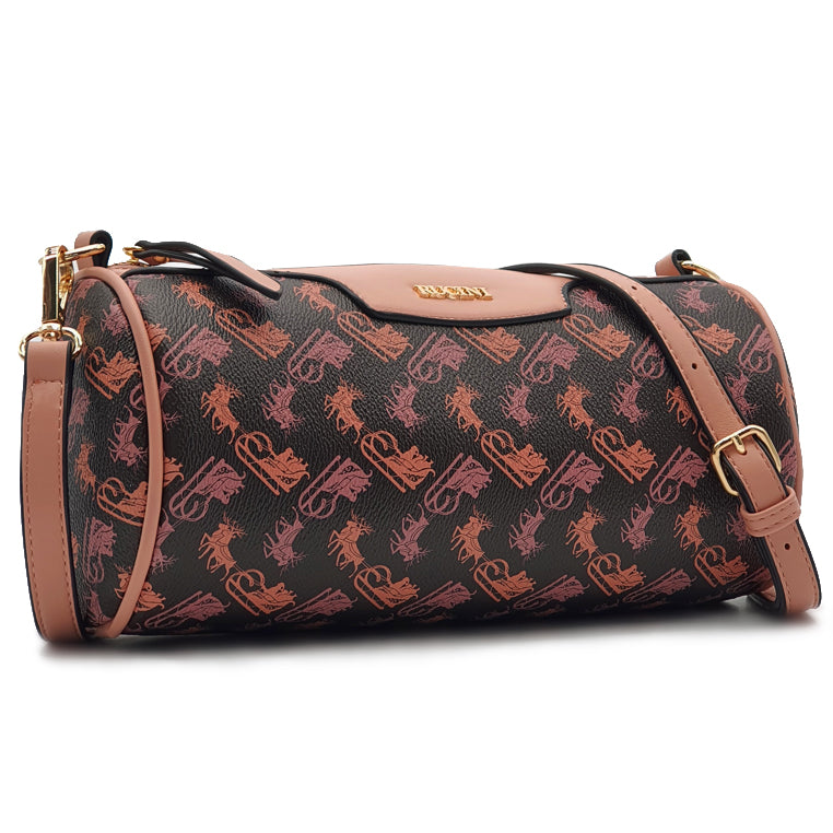 Cylindrical Barrel Crossbody Sling Bag