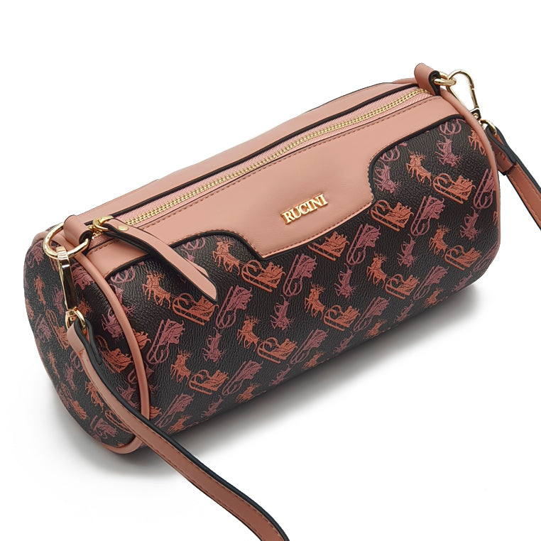 Cylindrical Barrel Crossbody Sling Bag