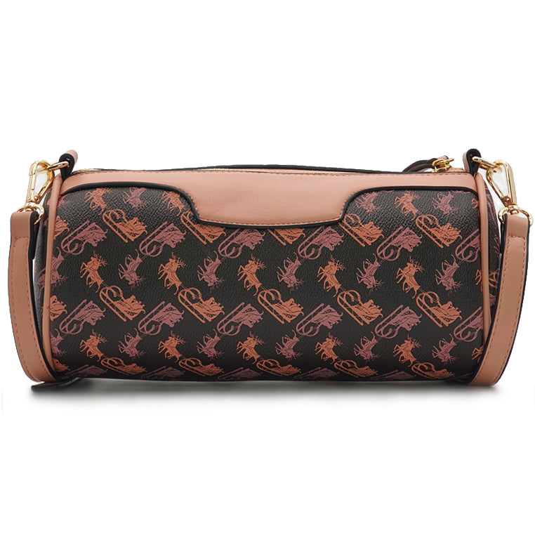 Cylindrical Barrel Crossbody Sling Bag