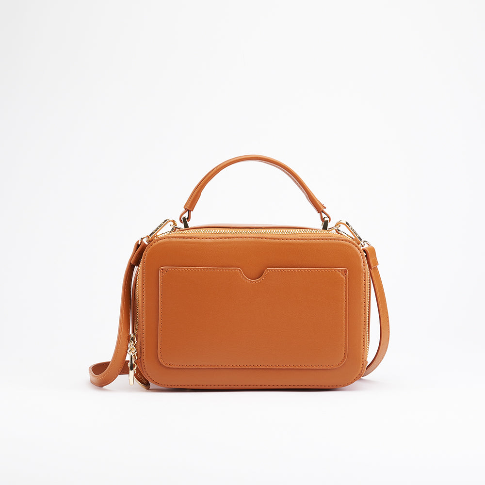 Eléa Quilted Cubic Zipper Up Crossbody Sling Bag