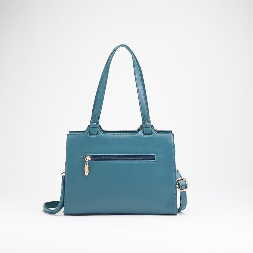 Quilted Set Square Shoulder Tote Bag