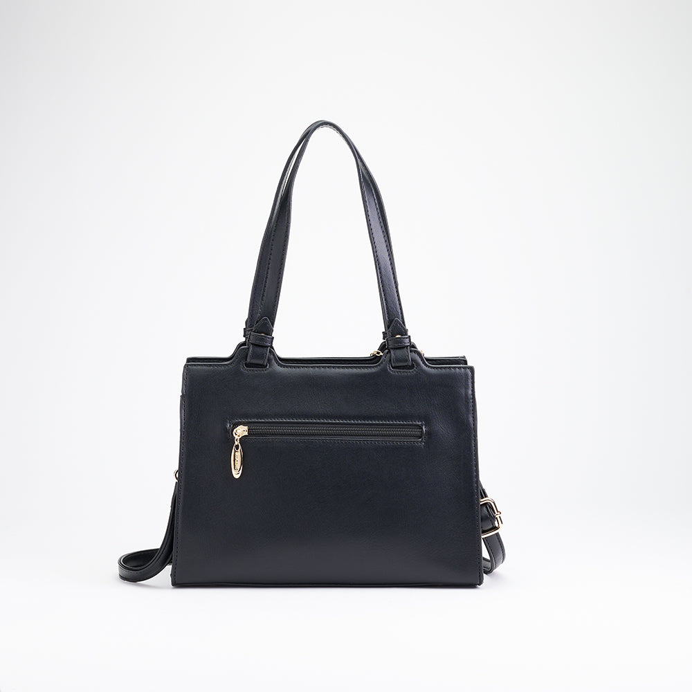 Quilted Set Square Shoulder Tote Bag