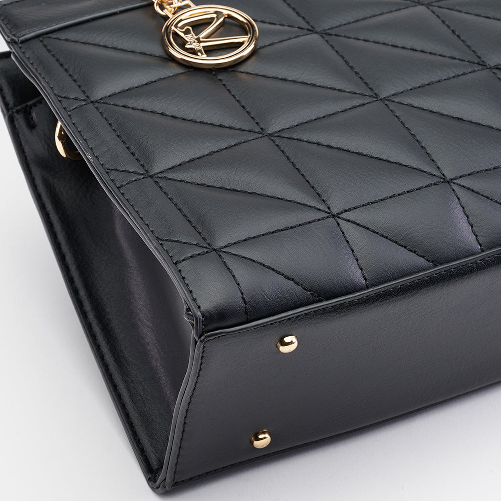 Quilted Set Square Shoulder Tote Bag