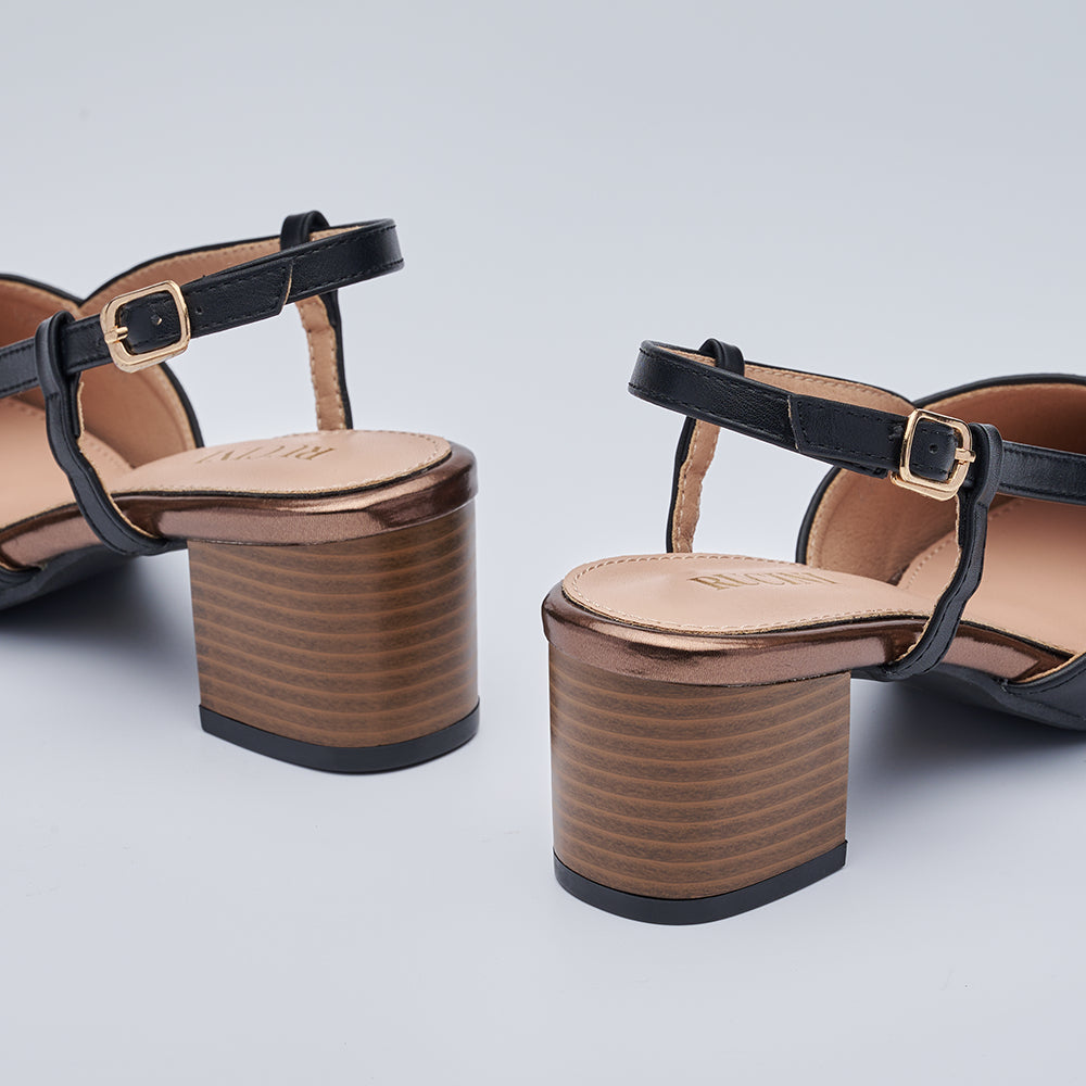 Block-Heeled Slingback Pumps