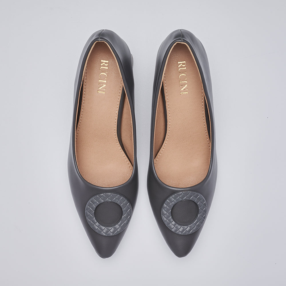 Block-Heeled Court Shoes