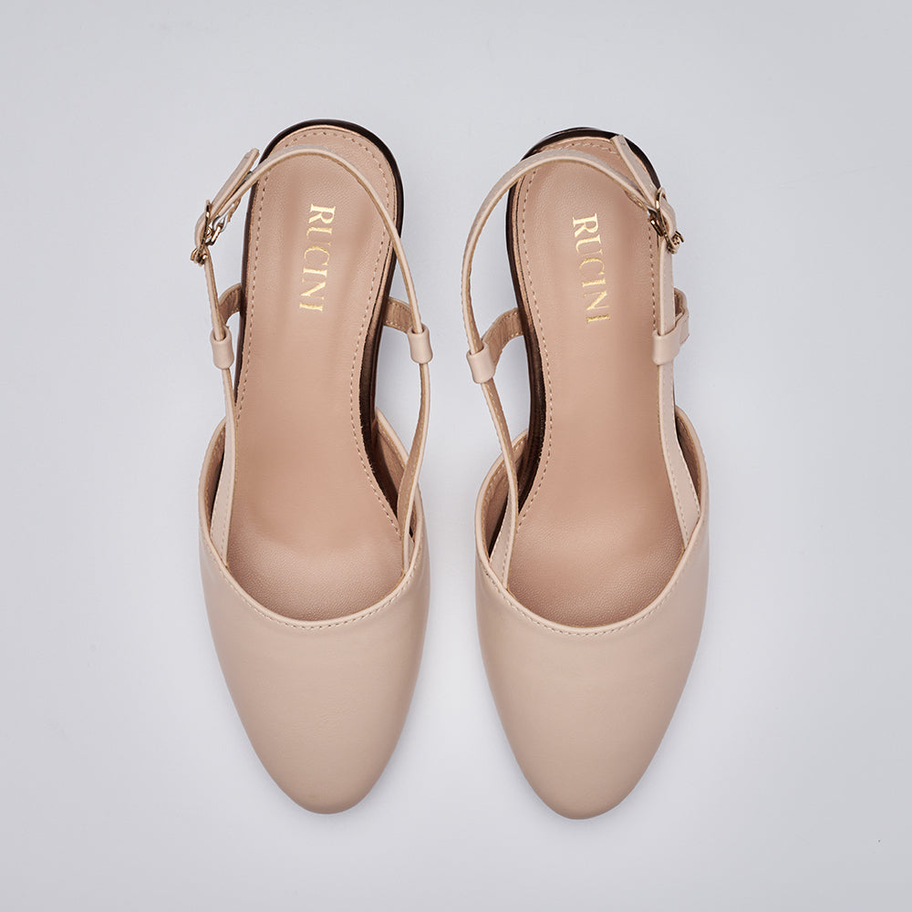 Block-Heeled Slingback Pumps
