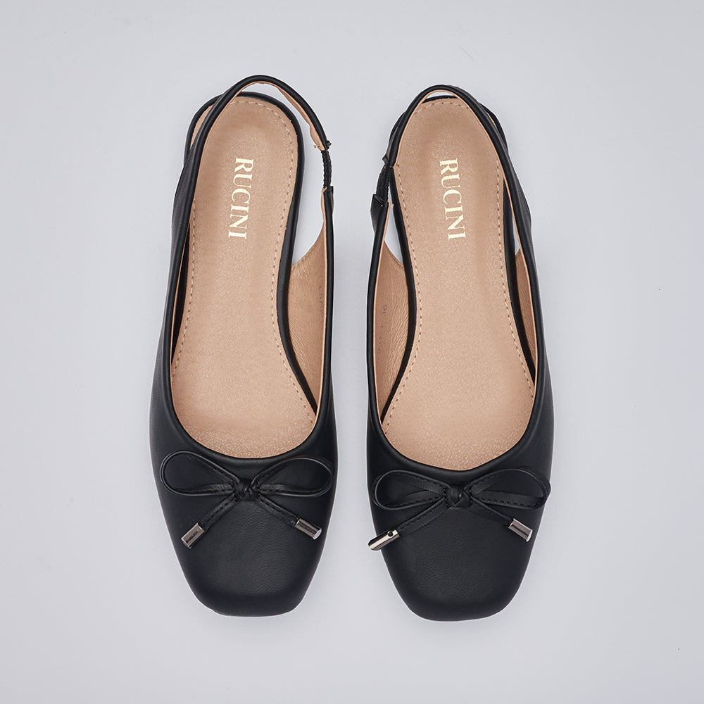 Square Toe Slingback Ballet Flats