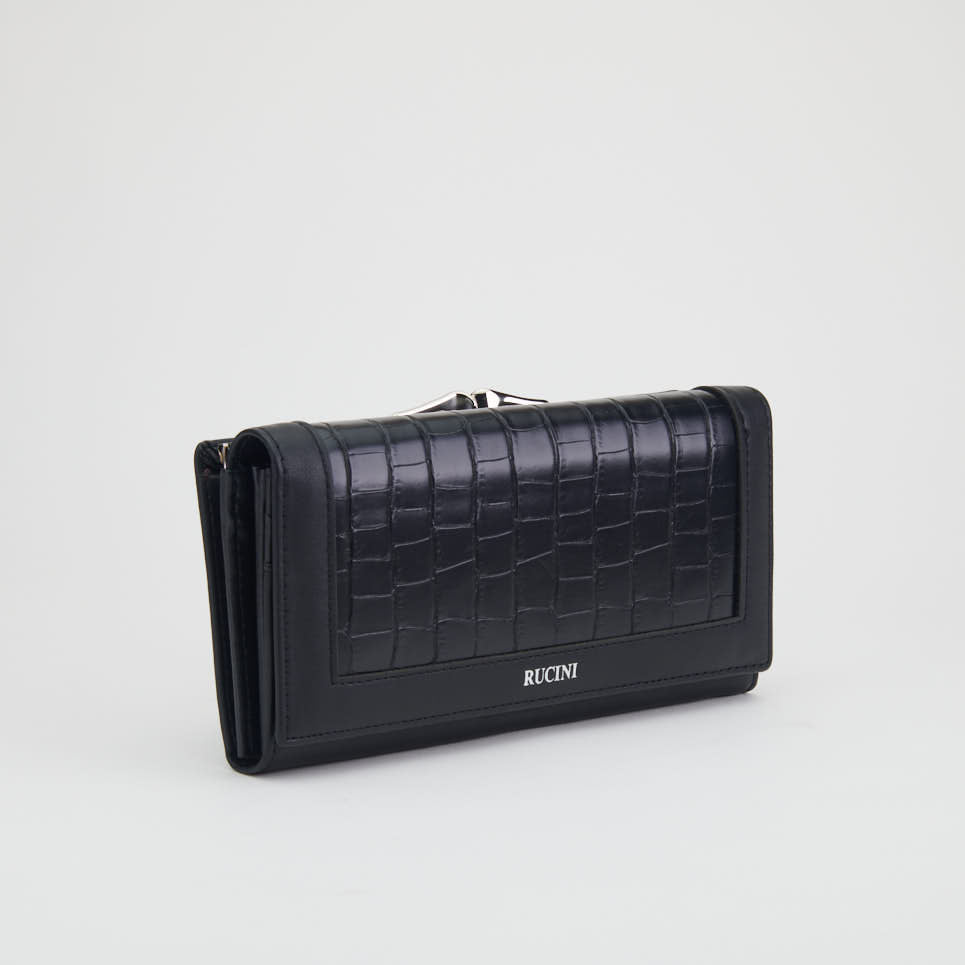 Long Bi-Fold Kiss Lock Wallet