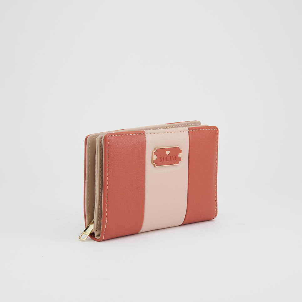 Two Tone Snap Purse with Zipper