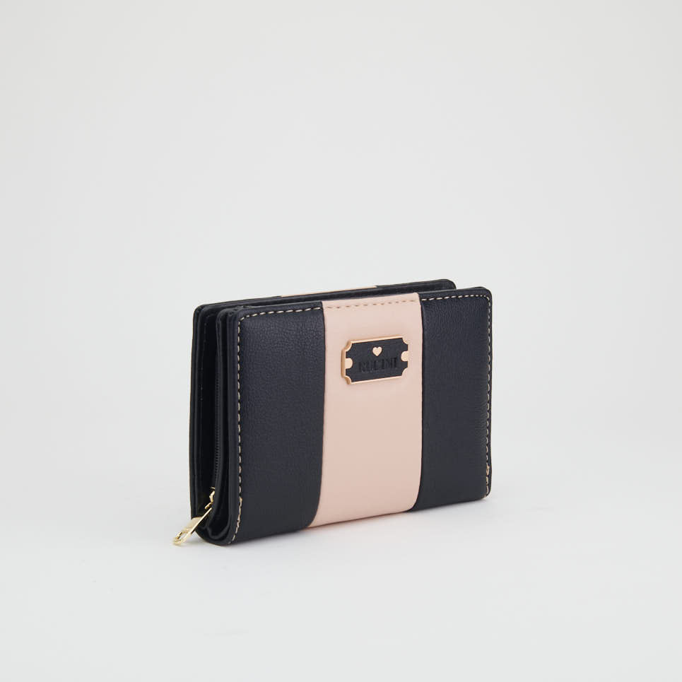 Two Tone Snap Purse with Zipper