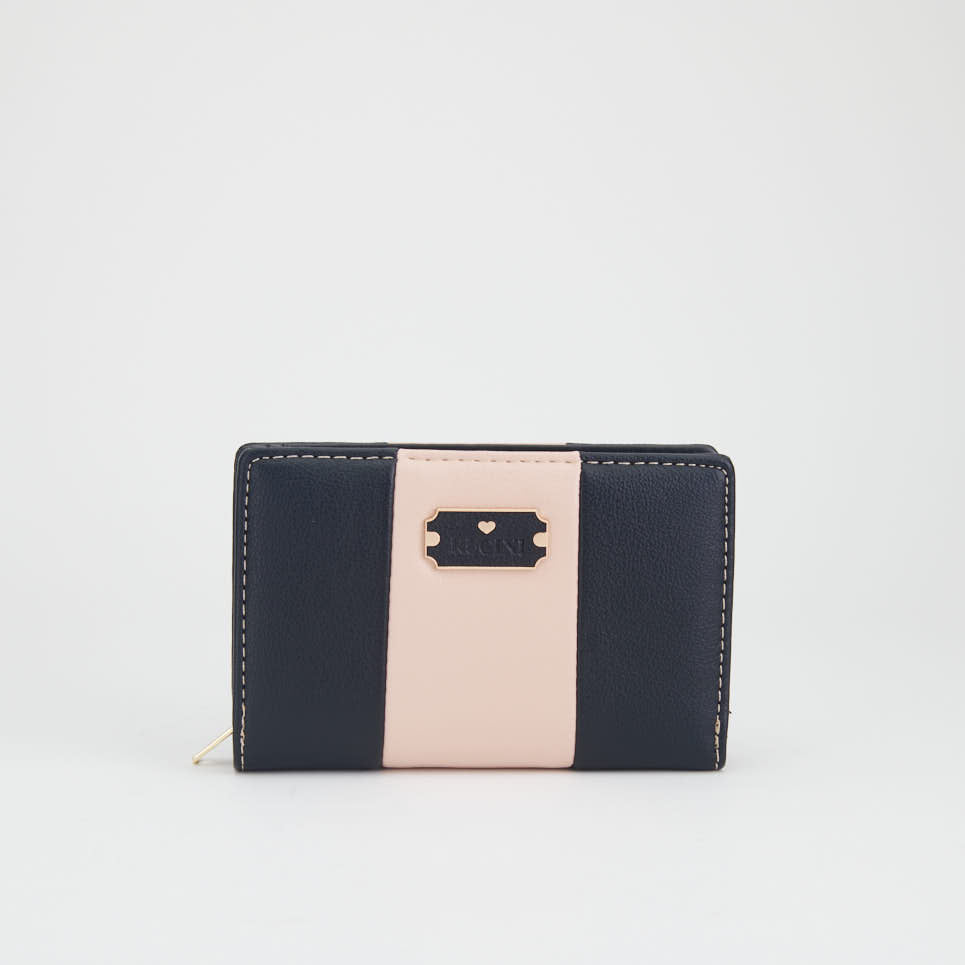 Two Tone Snap Purse with Zipper
