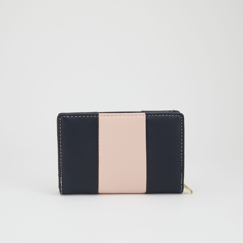 Two Tone Snap Purse with Zipper