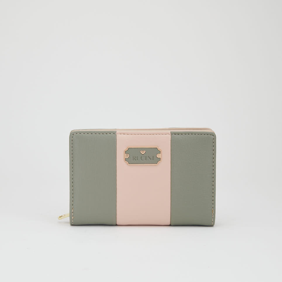 Two Tone Snap Purse with Zipper