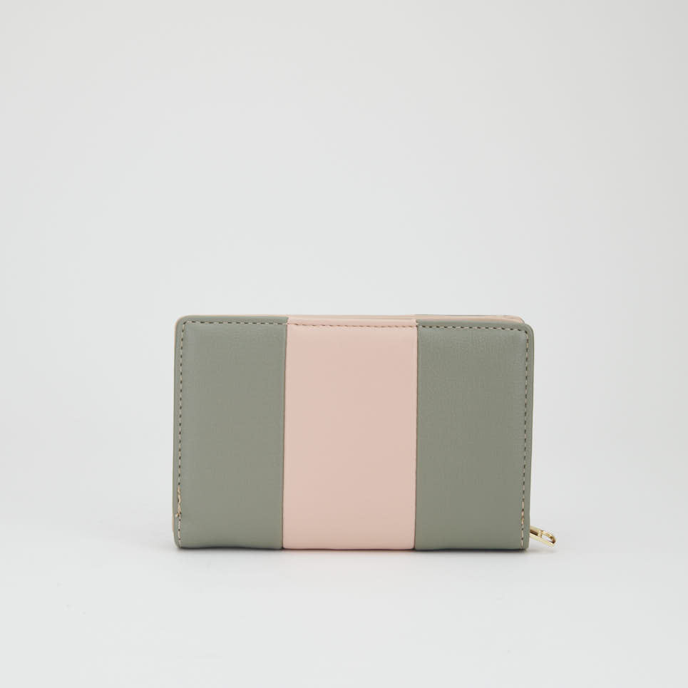 Two Tone Snap Purse with Zipper