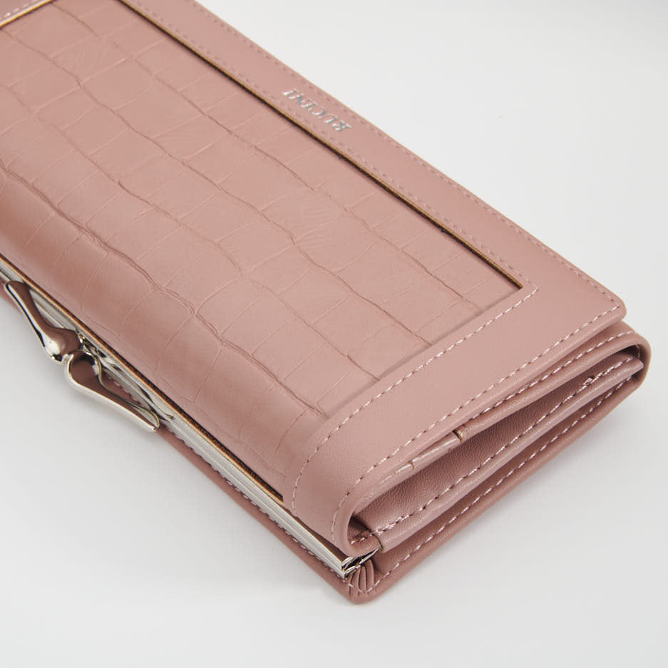 Long Bi-Fold Kiss Lock Wallet