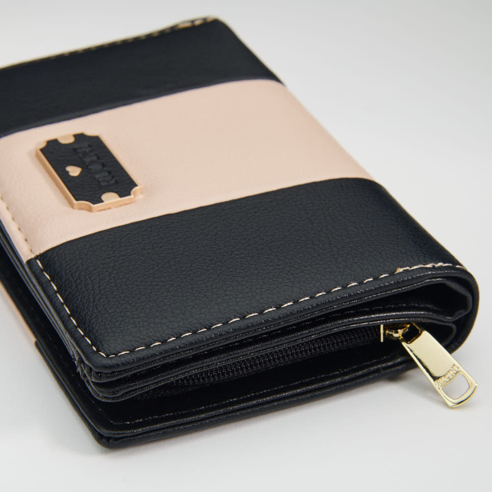 Two Tone Snap Purse with Zipper
