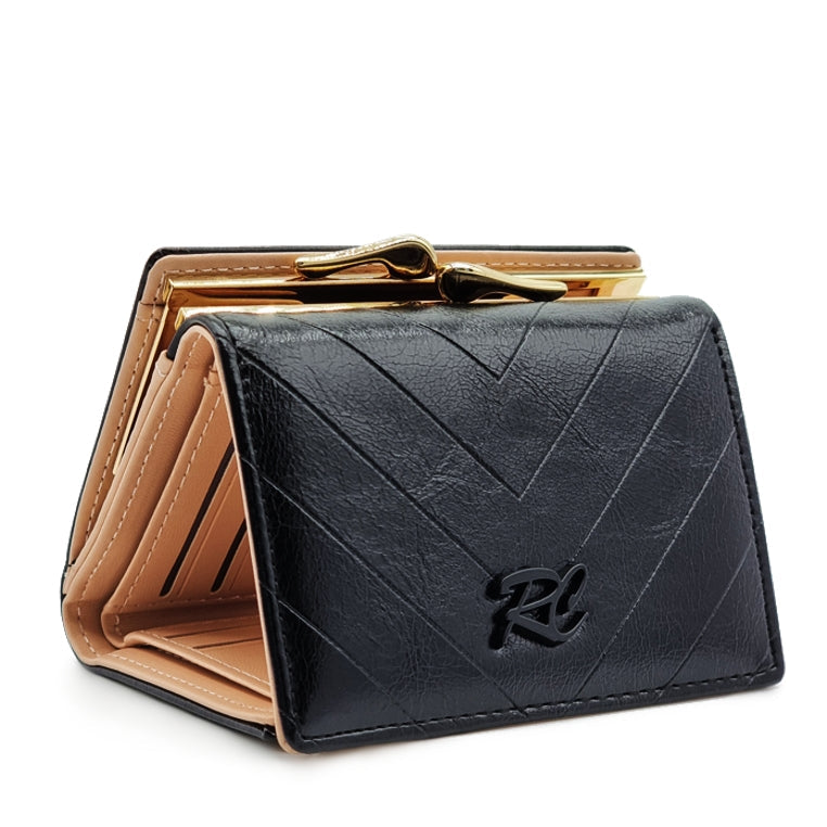 Short Tri-Fold Kiss Lock Wallet