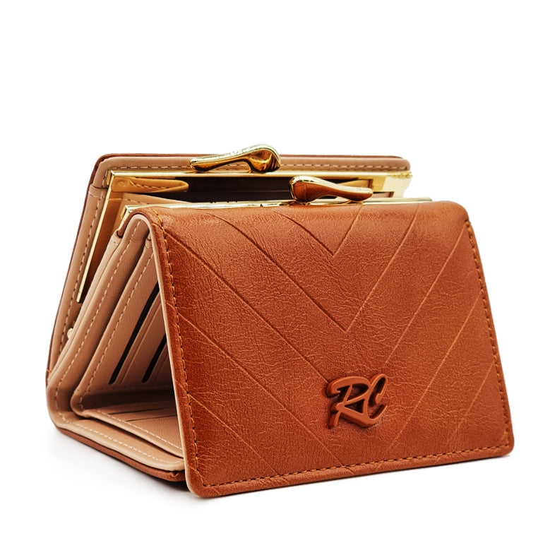 Short Tri-Fold Kiss Lock Wallet